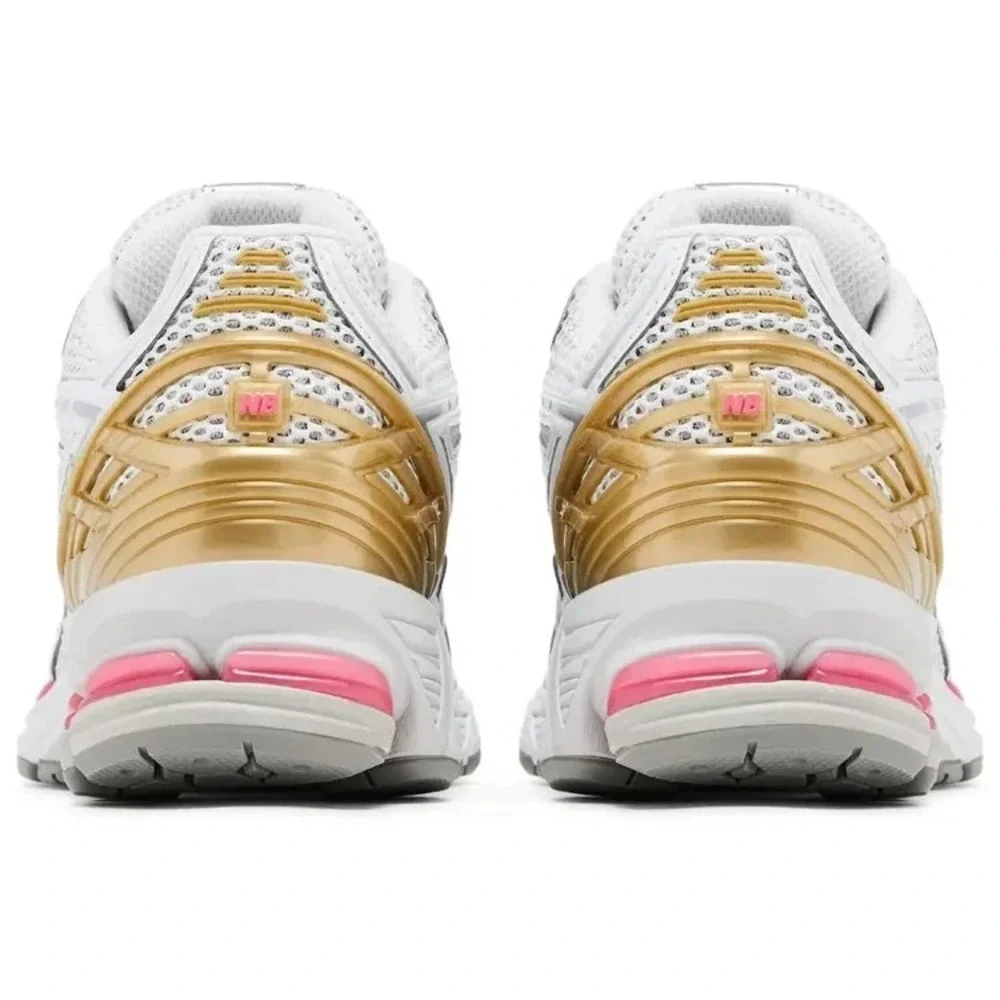 New Balance Women's White Pink Gold 1906R Running Shoes